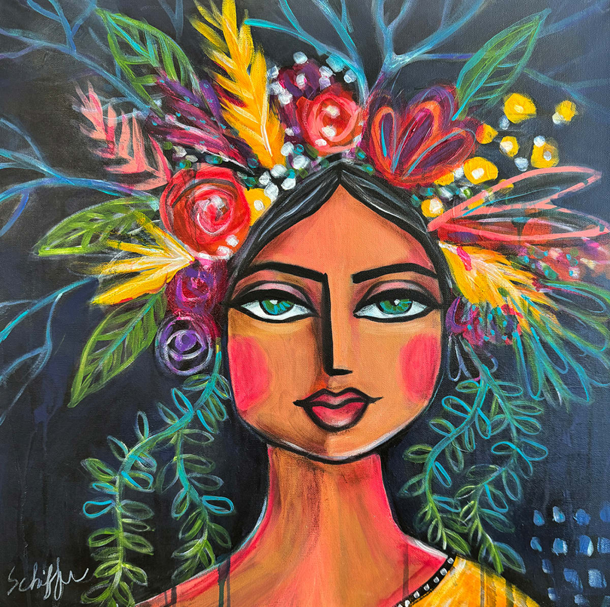 Mother Earth by Rising Moon Studio  Image: Original Painting by Theresa Schiffer. Mixed media on canvas. Artwork is signed and ready to hang.