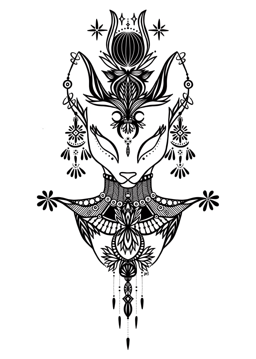 Pharaoh by Rising Moon Studio  Image: Taylor created this original piece with ink pens drawn on archival paper. Comes in a matted frame. Price includes frame. Artwork is signed and ready to hang.