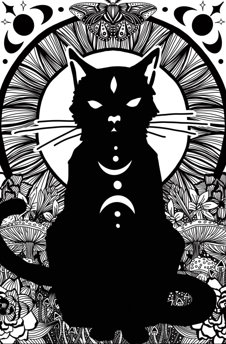 Familiar by Rising Moon Studio  Image: Taylor created this original piece with ink pens drawn on archival paper. Comes in a matted frame. Price includes frame. Artwork is signed and ready to hang.