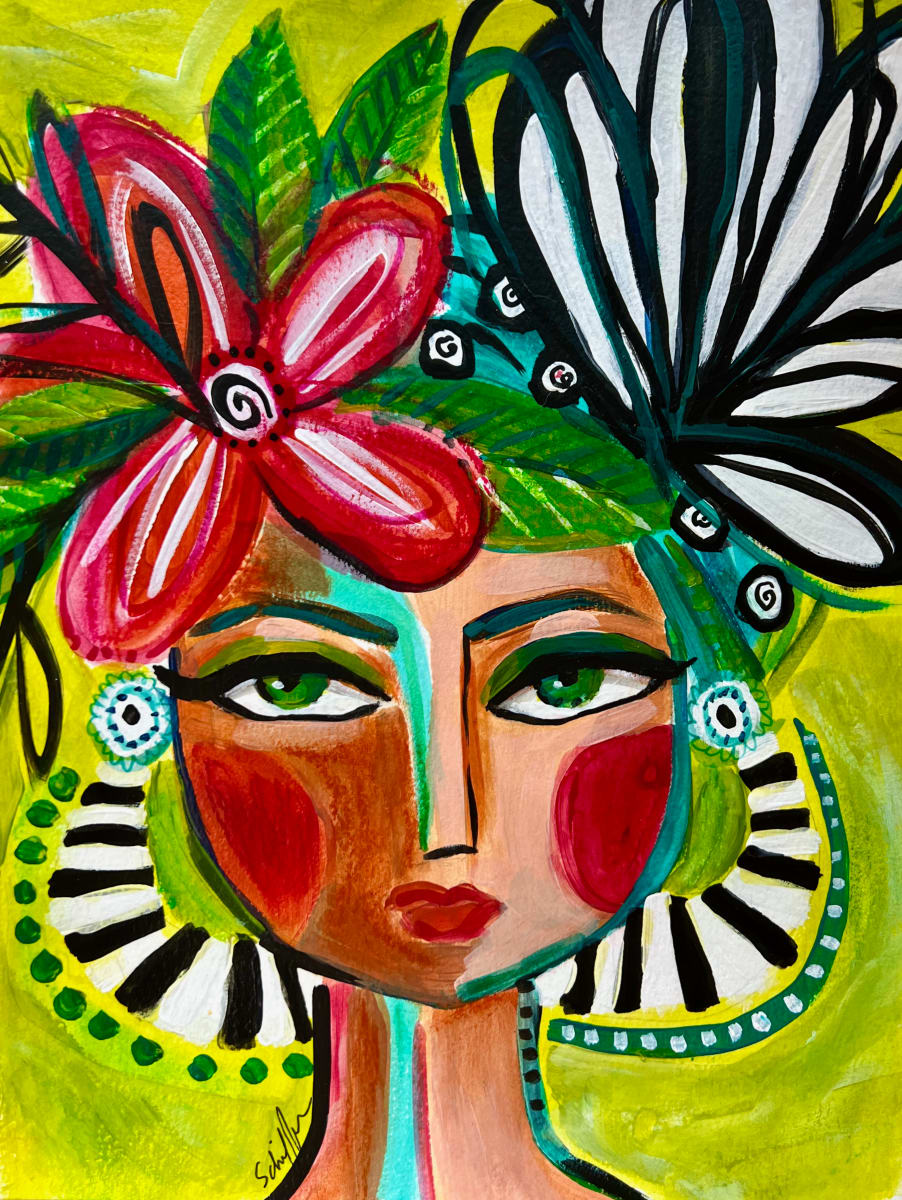 Kate by Rising Moon Studio  Image: Original Painting by Theresa Schiffer. Mixed media on paper. Artwork is signed, framed and ready to hang.