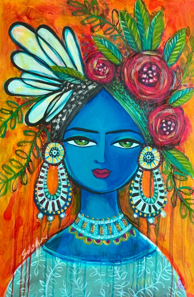 Princess Tahlia by Rising Moon Studio  Image: Original Painting by Theresa Schiffer. Mixed media on canvas. Artwork is signed and ready to hang.