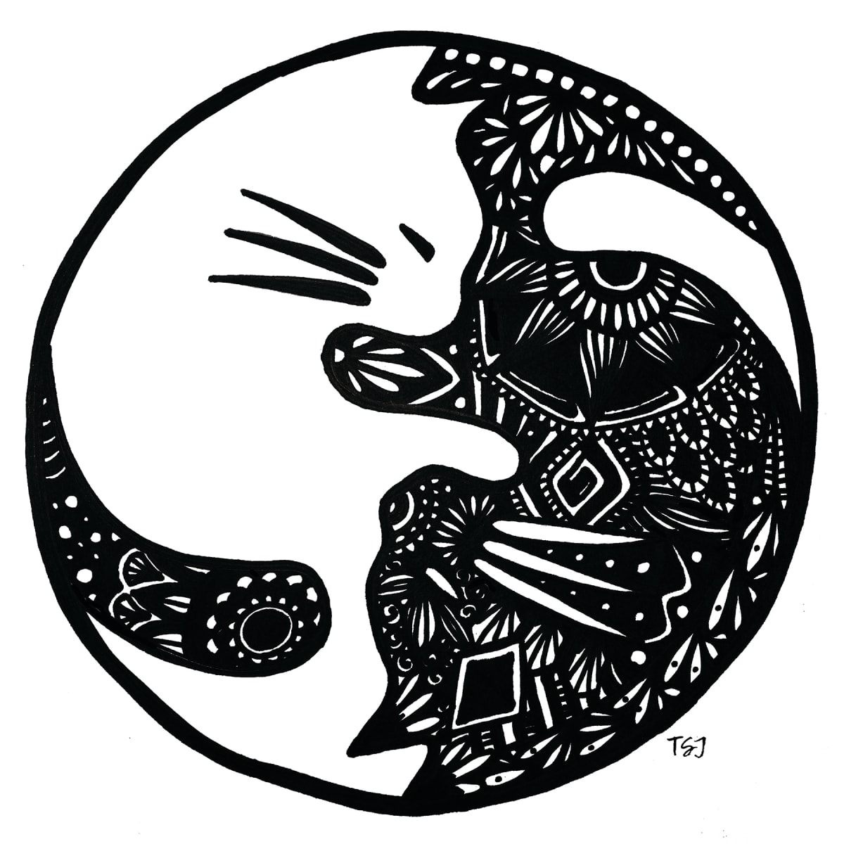 Yin Yang Kitties by Rising Moon Studio 