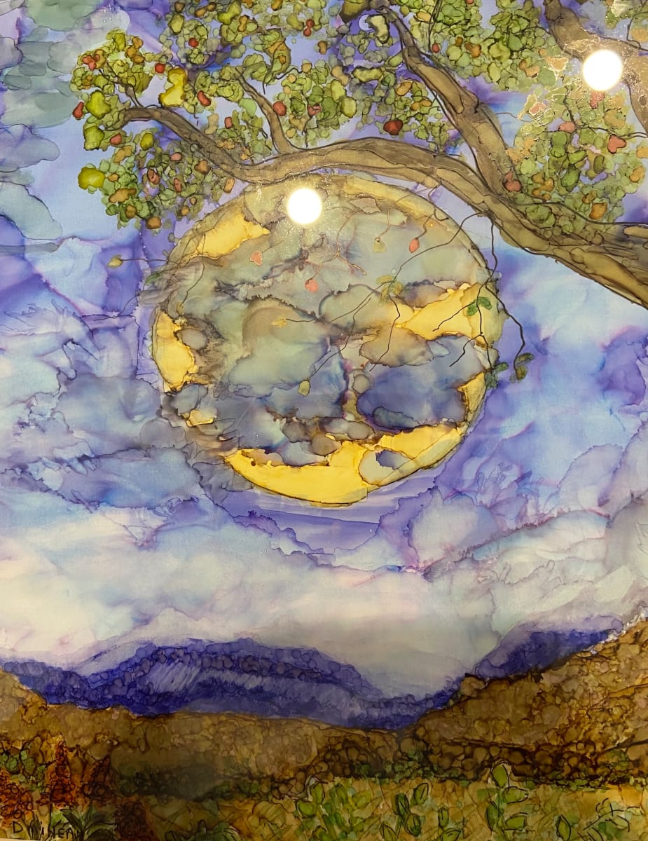 Blue Moon by Denise Mineau  Image: framed original ready to hang