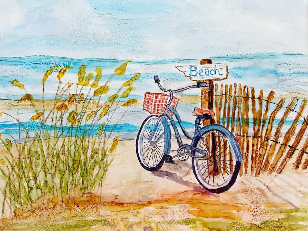 Morning Ride by Denise Mineau  Image: Framed and ready to hang