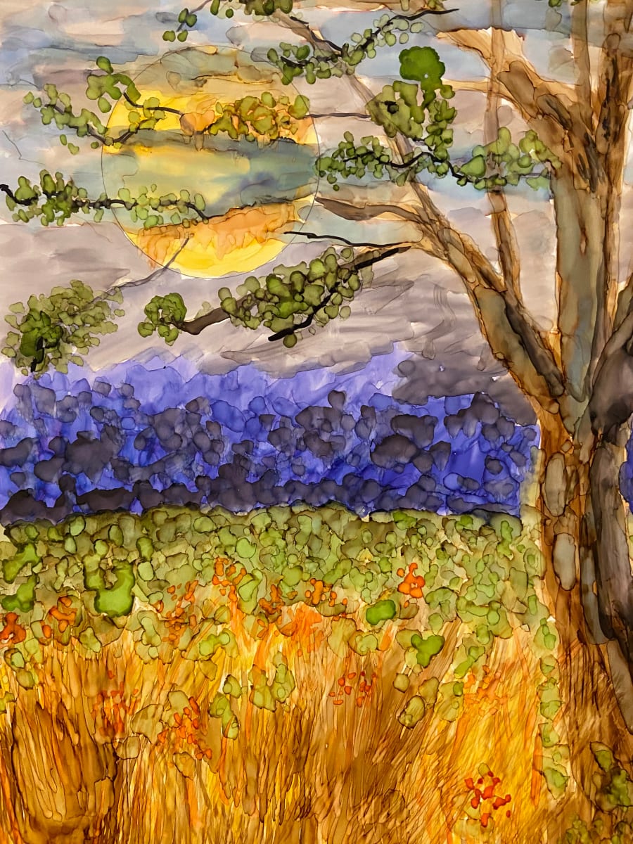 Moon Glow by Denise Mineau  Image: Framed original ready to hang