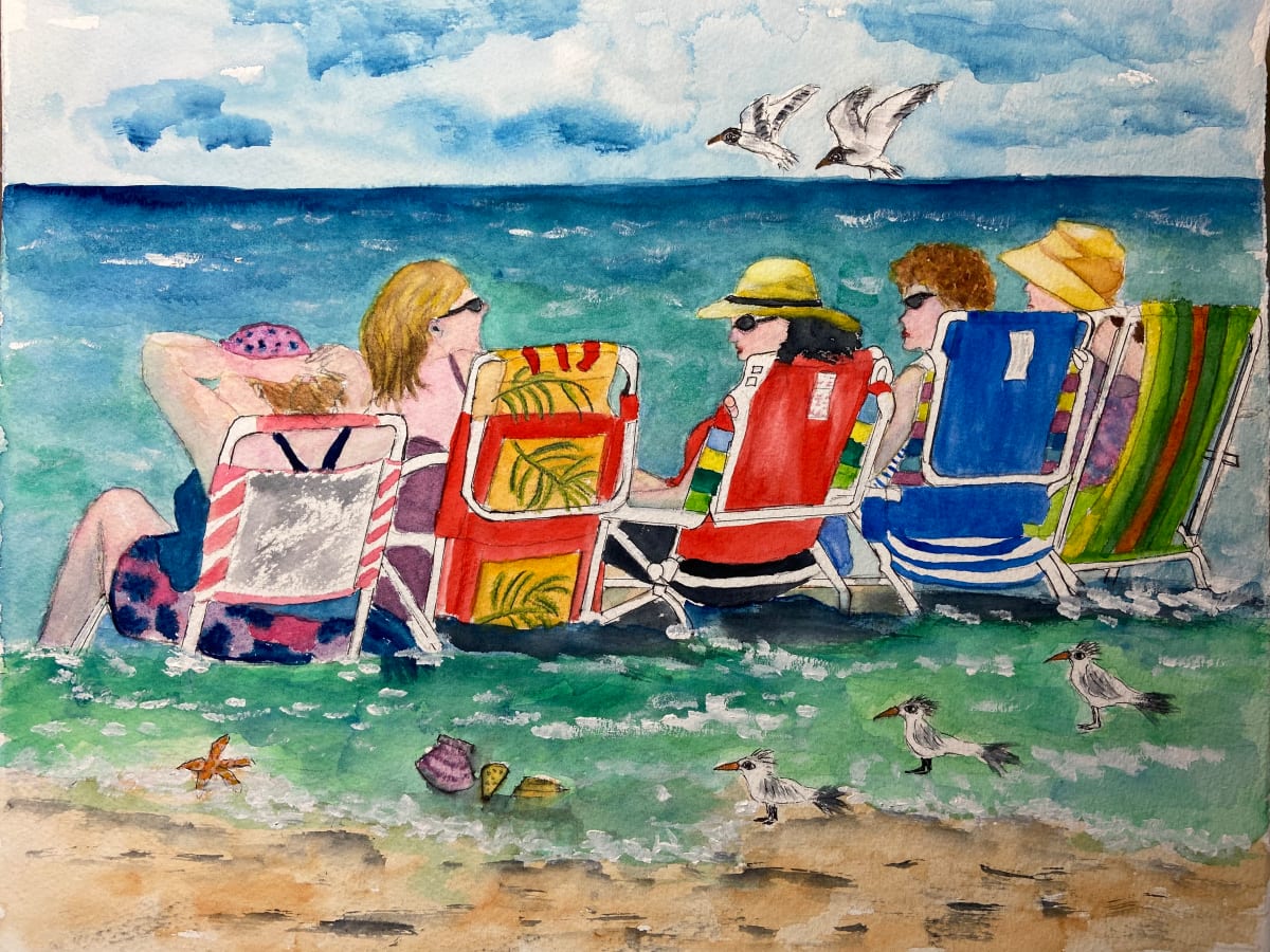 "The Breakfast Club" by Denise Mineau  Image: Hang ready on natural wood panel. Names may be added if desired.