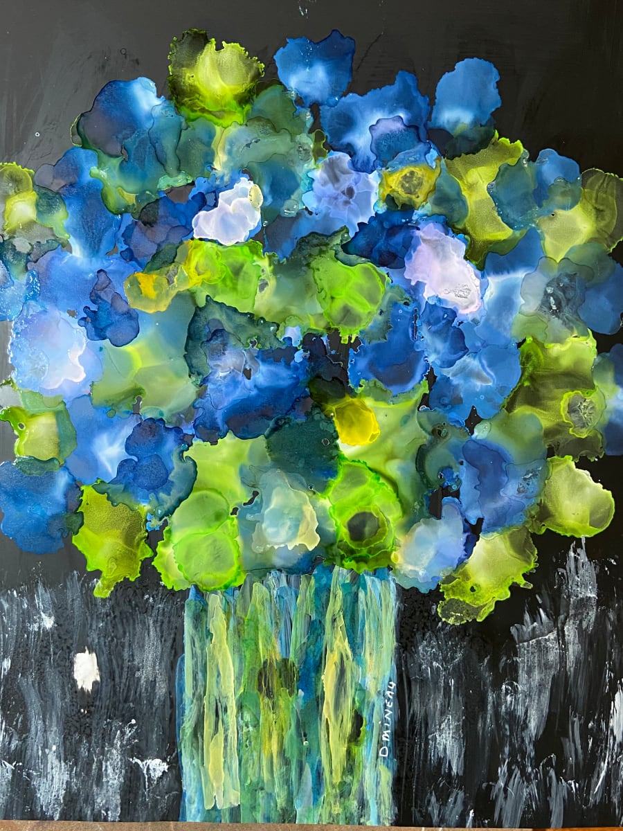 Hydrangeas in Bloom by Denise Mineau  Image: Beautifully Framed and ready to hang