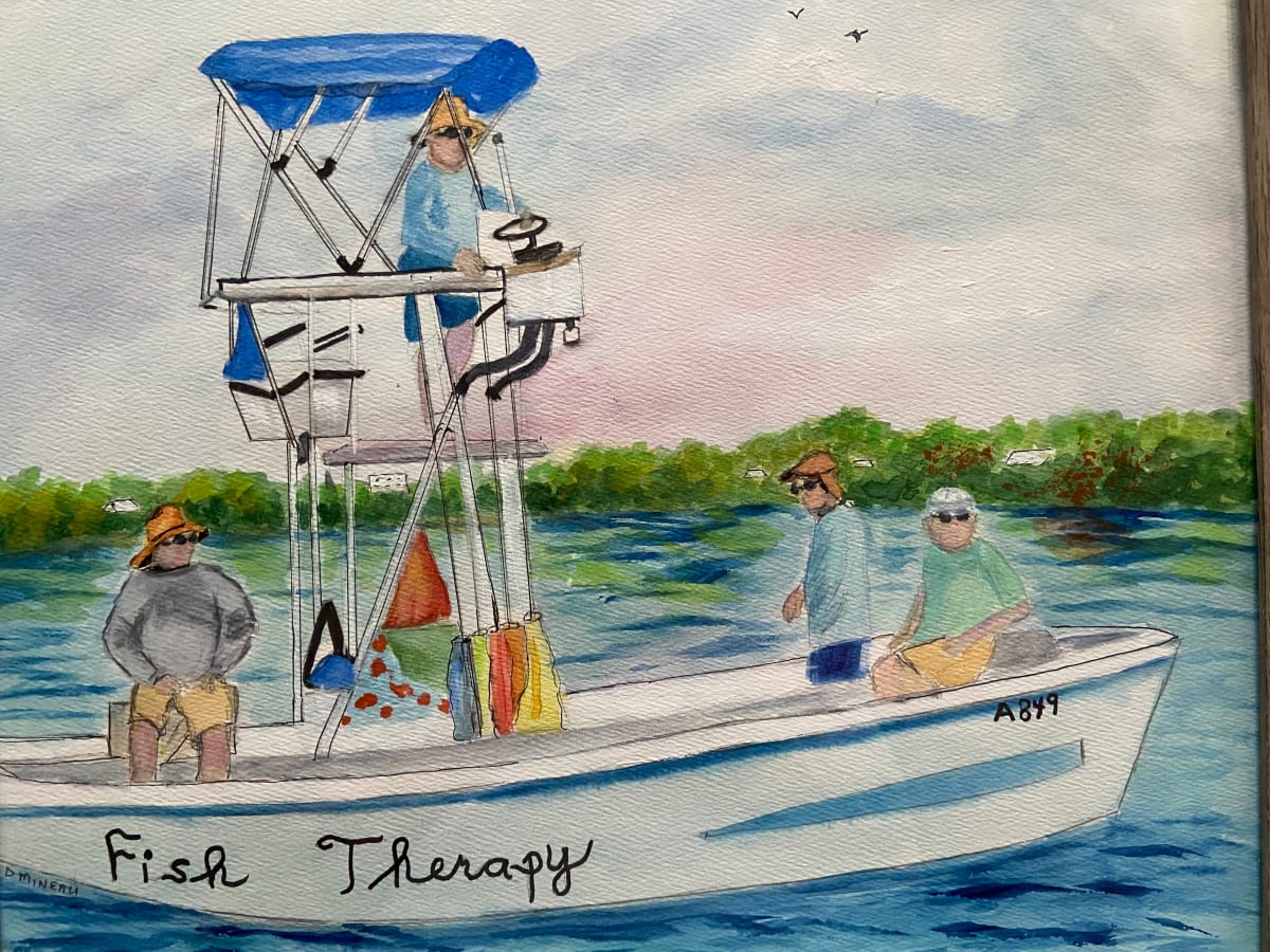 Group Therapy by Denise Mineau  Image: Framed original ready to hang