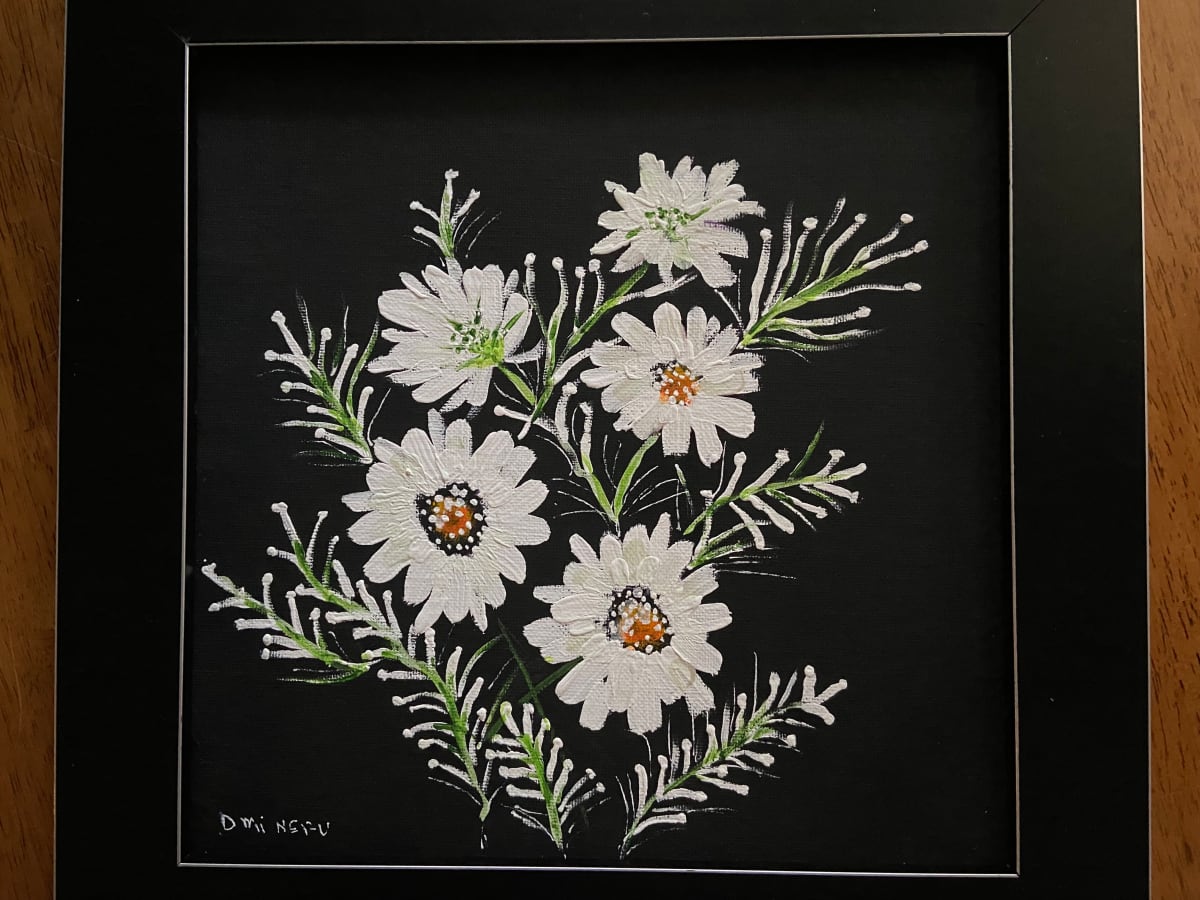 Spring Bouquet by Denise Mineau  Image: Acrylic mixed media, framed and ready to hang