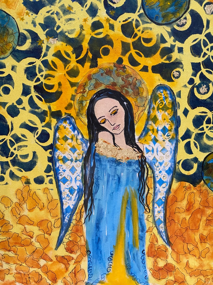 Down to Earth by Denise Mineau  Image: Mixed media painting, on gallery wrapped canvas. 