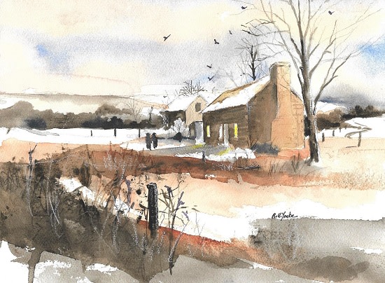 Drane House in Winter by Robert Yonke 