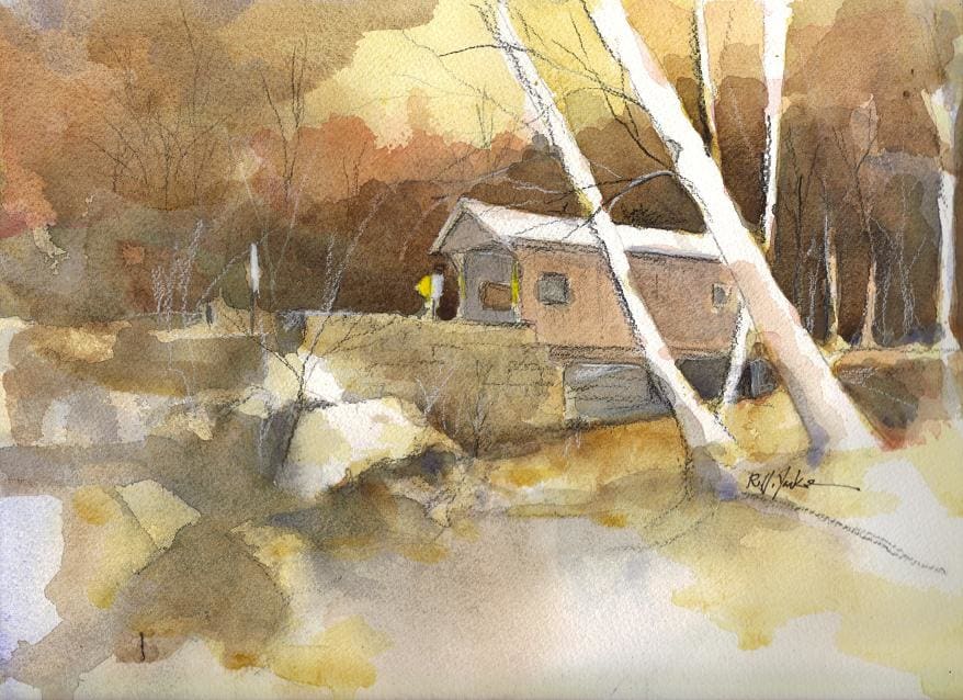 Henry Bridge In Fall - Not listed by Robert Yonke 