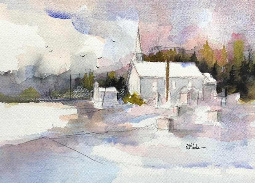Winter Twin Churches by Robert Yonke, Image 1.
