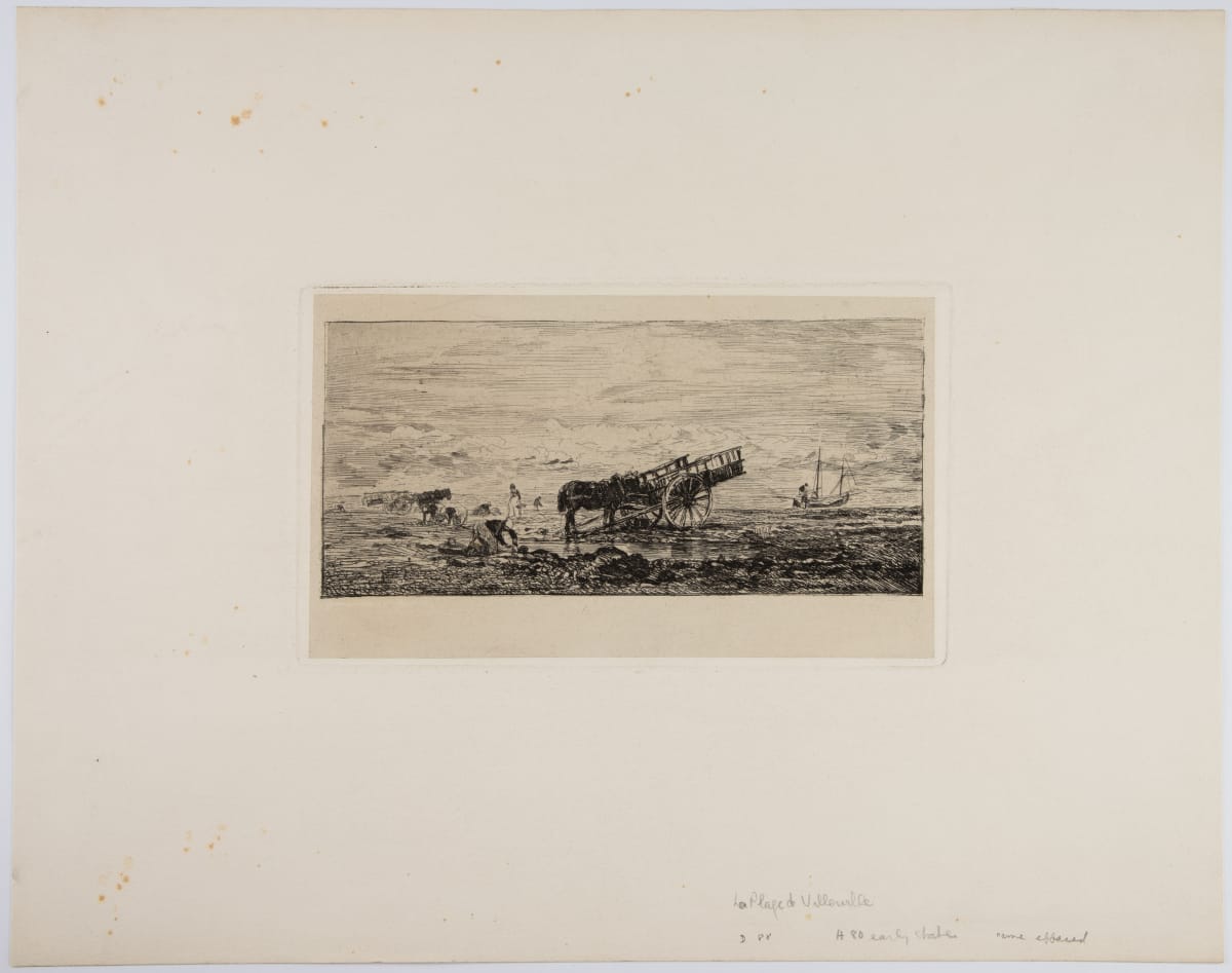 La Plage a Villerville by Charles-Francois Daubigny  Image: Charles-Francois-Daubigny - After publication in the "Gazette des Beaux Arts," La Plage a Villerville, 1874