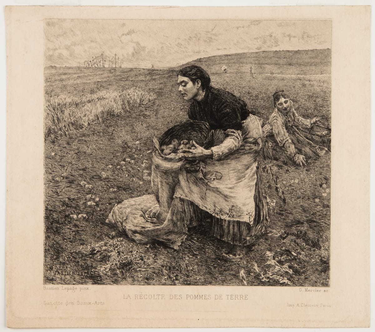 La Recolte des Pommes de Terre by Felix Bracquemond  Image: Felix Bracquemond -After Jules Breton, La Recolte des Pommes de Terre, 1880
