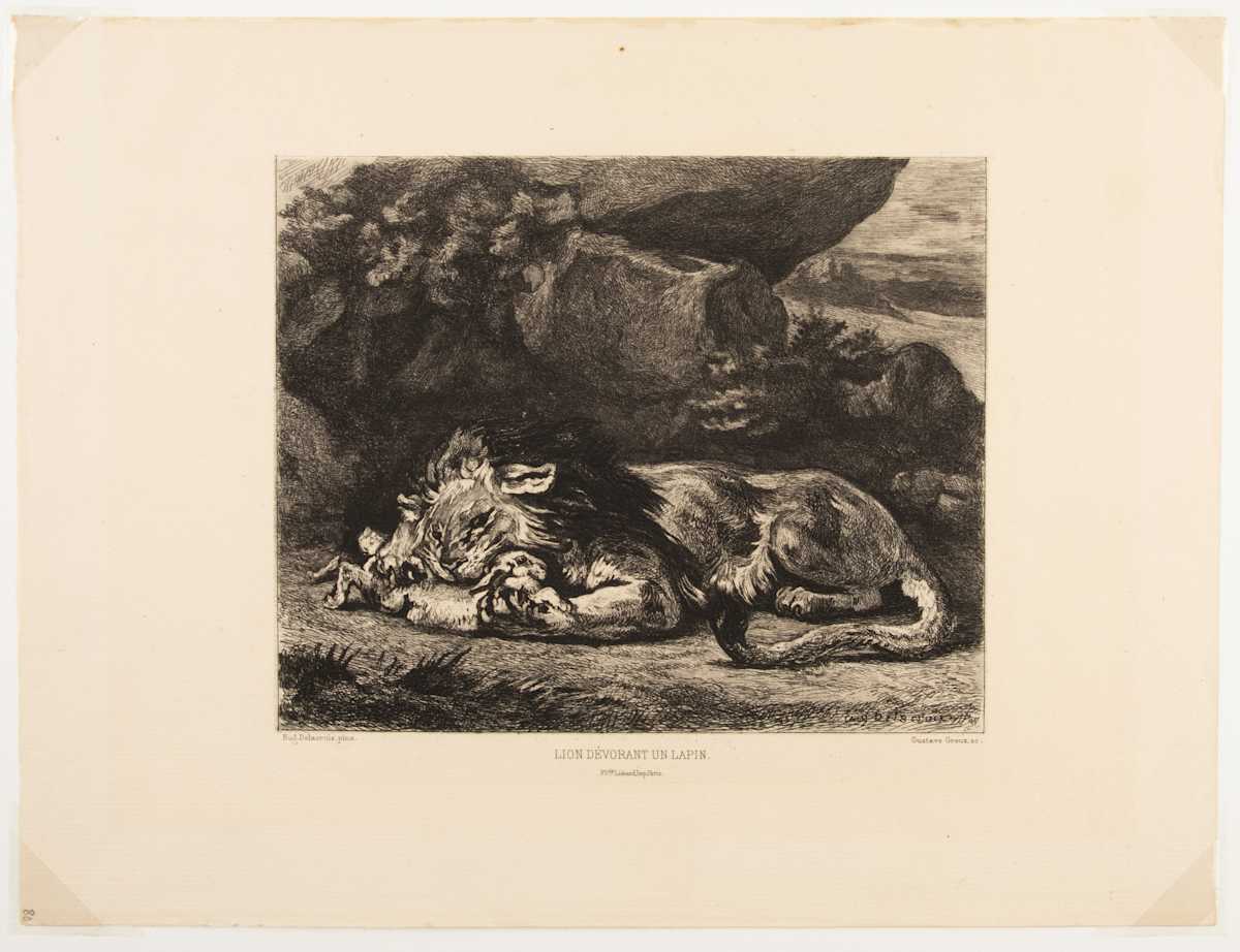 Lion devorant un Lapin by Gustave-Marie Greux, Image 2.