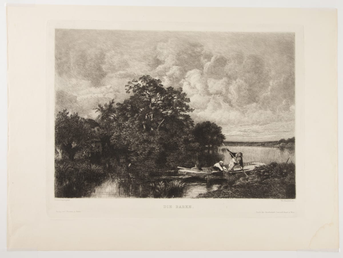 Die Barke (Une barque) by Theophile-Narcisse Chauvel  Image: Theophile-Narcisse Chauvel - After Jules Dupré, Die Barke (Une barque), 1880