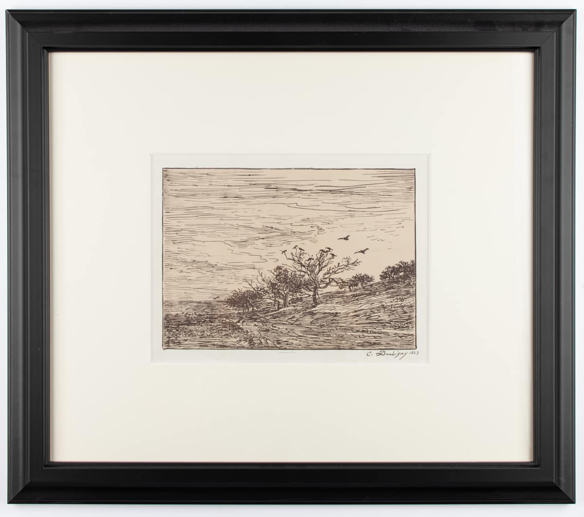 Landscape with Crows by Charles-Francois Daubigny, Image 2.