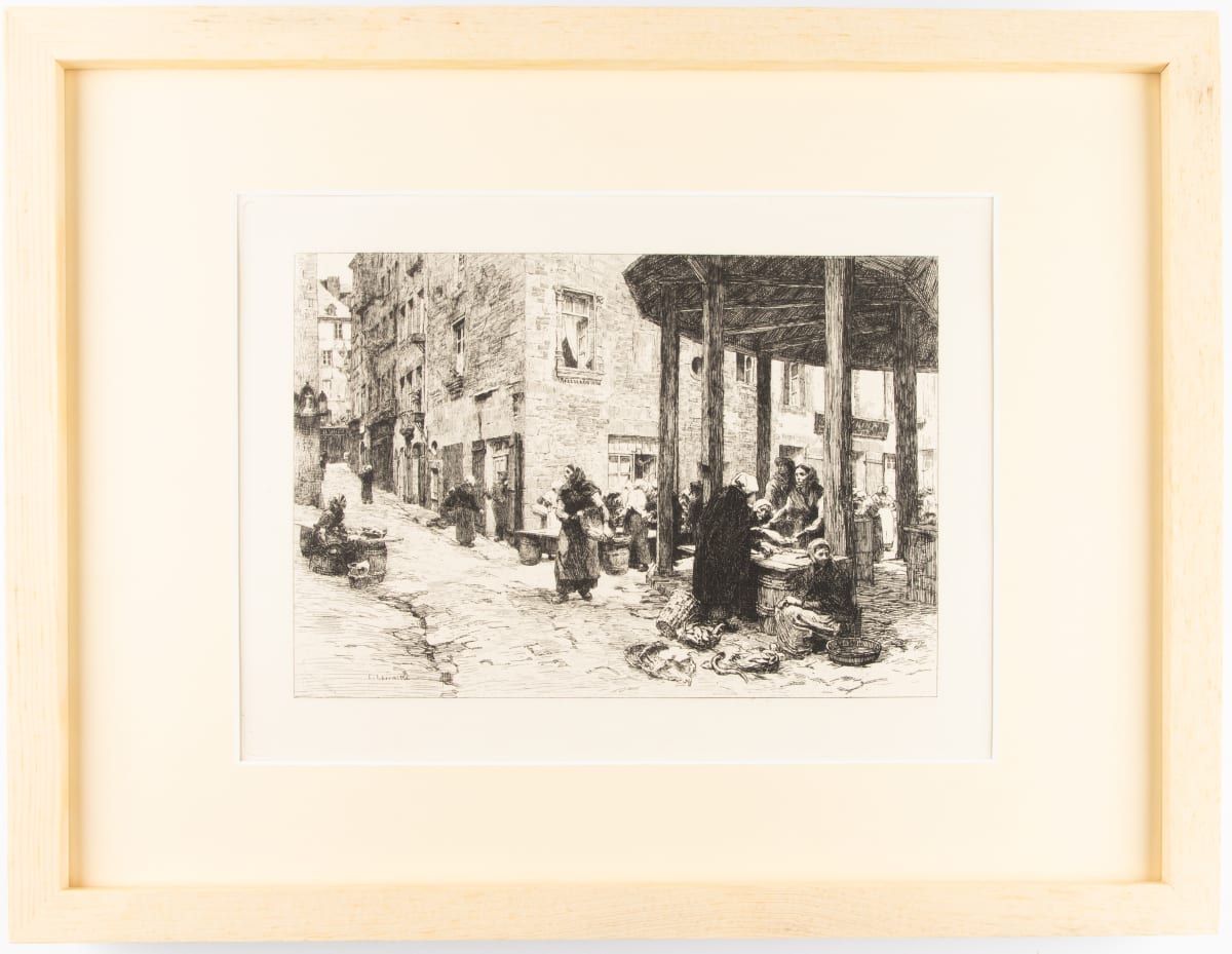 Fish Market at St. Malo by Leon Augustin L' hermitte  Image: Leon Augustin L'hermitte, Fish Market at St. Malo, undated (19th century)