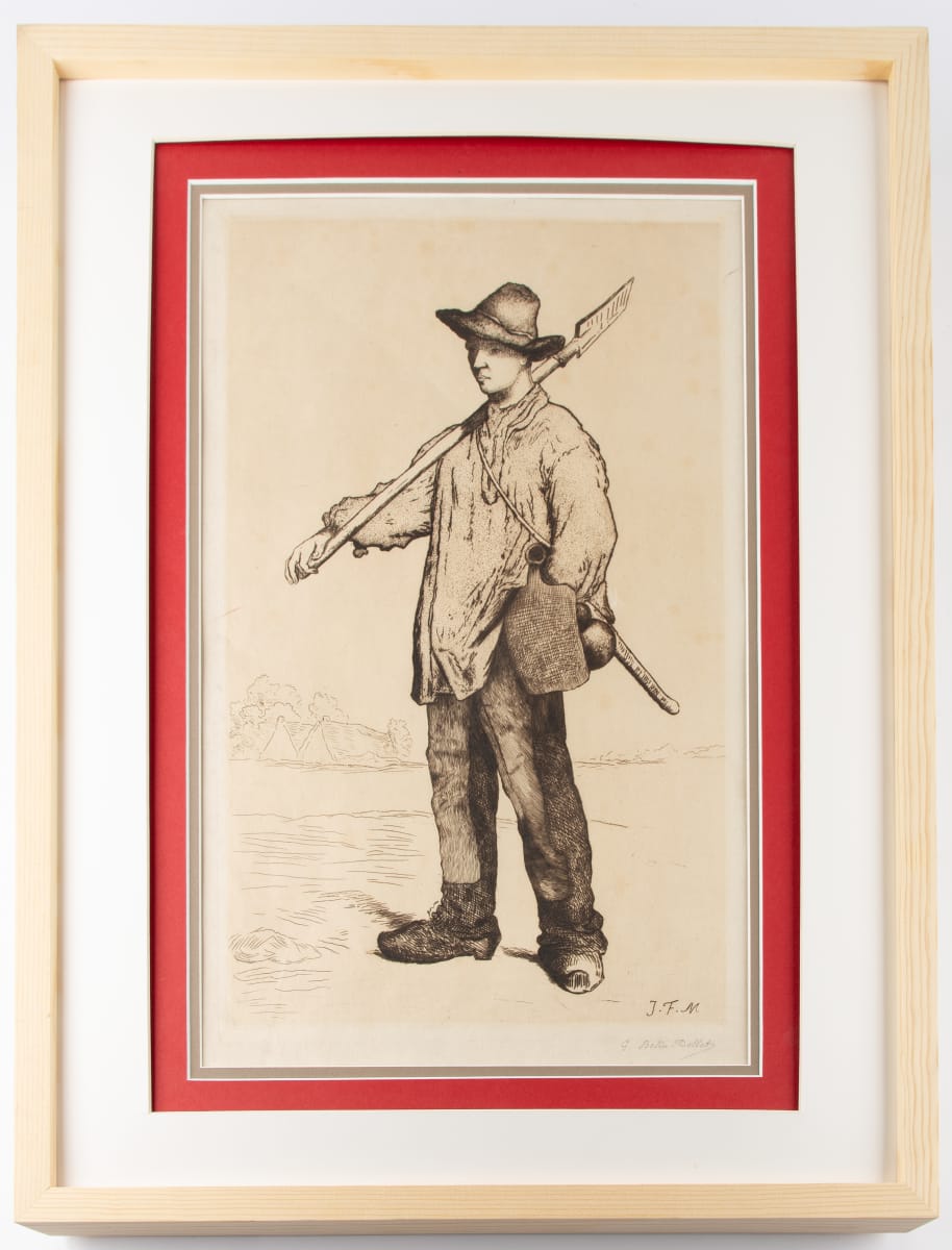 Une Becheur by Georges Belin-Dollet  Image: Georges Belin-Dollet -After Jean-Francois Millet, Une Becheur, 1890