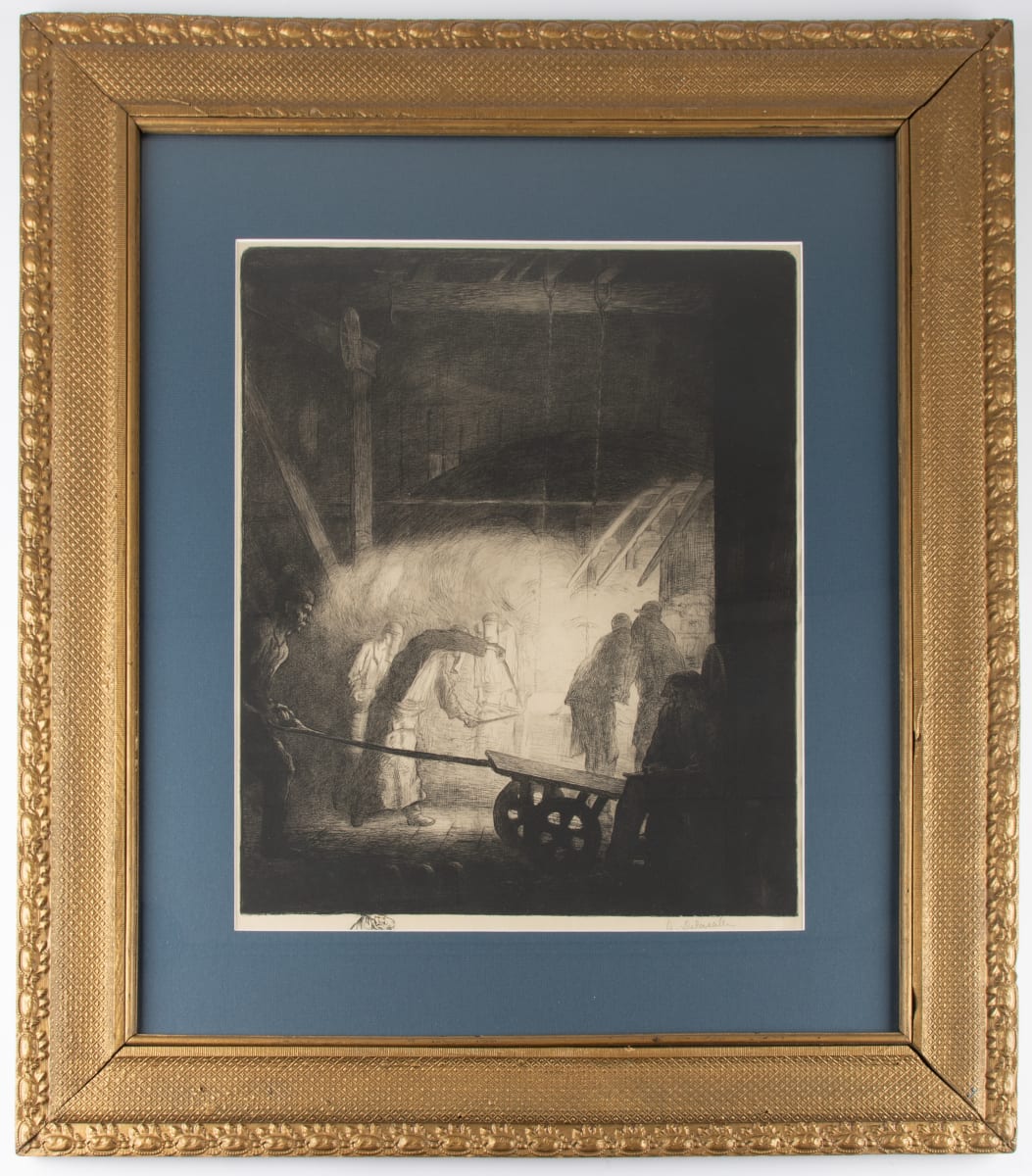 Fonderie (Workmen in an Iron Foundry) by Mathilde Angele Delasalle  Image: Mathilde Angele Delasalle, Fonderie (Workmen in an Iron Foundry), 1910