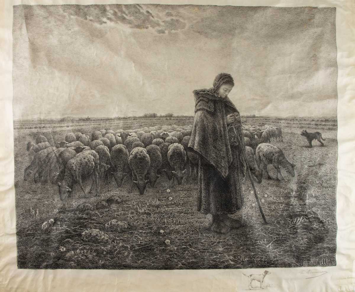 La Bergere (A Shepherdess) by Benjamin Louis Auguste Damman, Image 2.