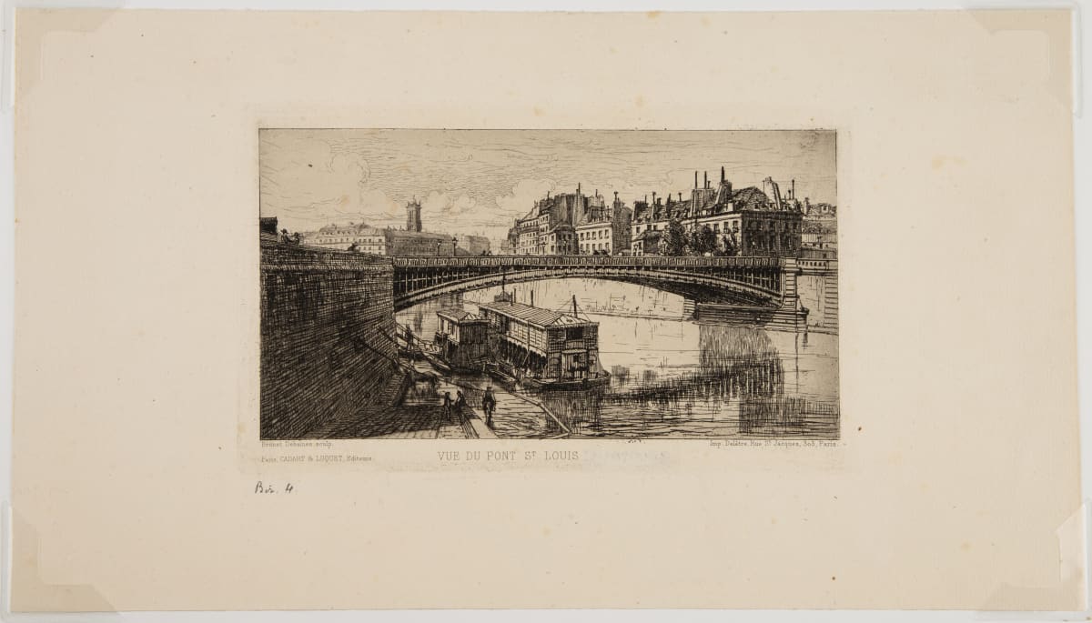 Le Pont St. Louis (The St. Louis Bridge, Paris) by Alfred Brunet-Debaines  Image: Alfred Brunet-Debaines, Le Pont St. Louis (The St. Louis Bridge, Paris)