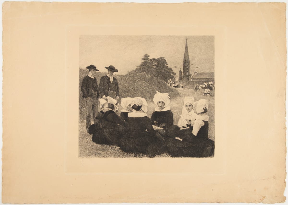 Bretonnes au Pardon by Adolphe Lalauze  Image: Adolphe Lalauze, Bretonnes au Pardon, c. 1890