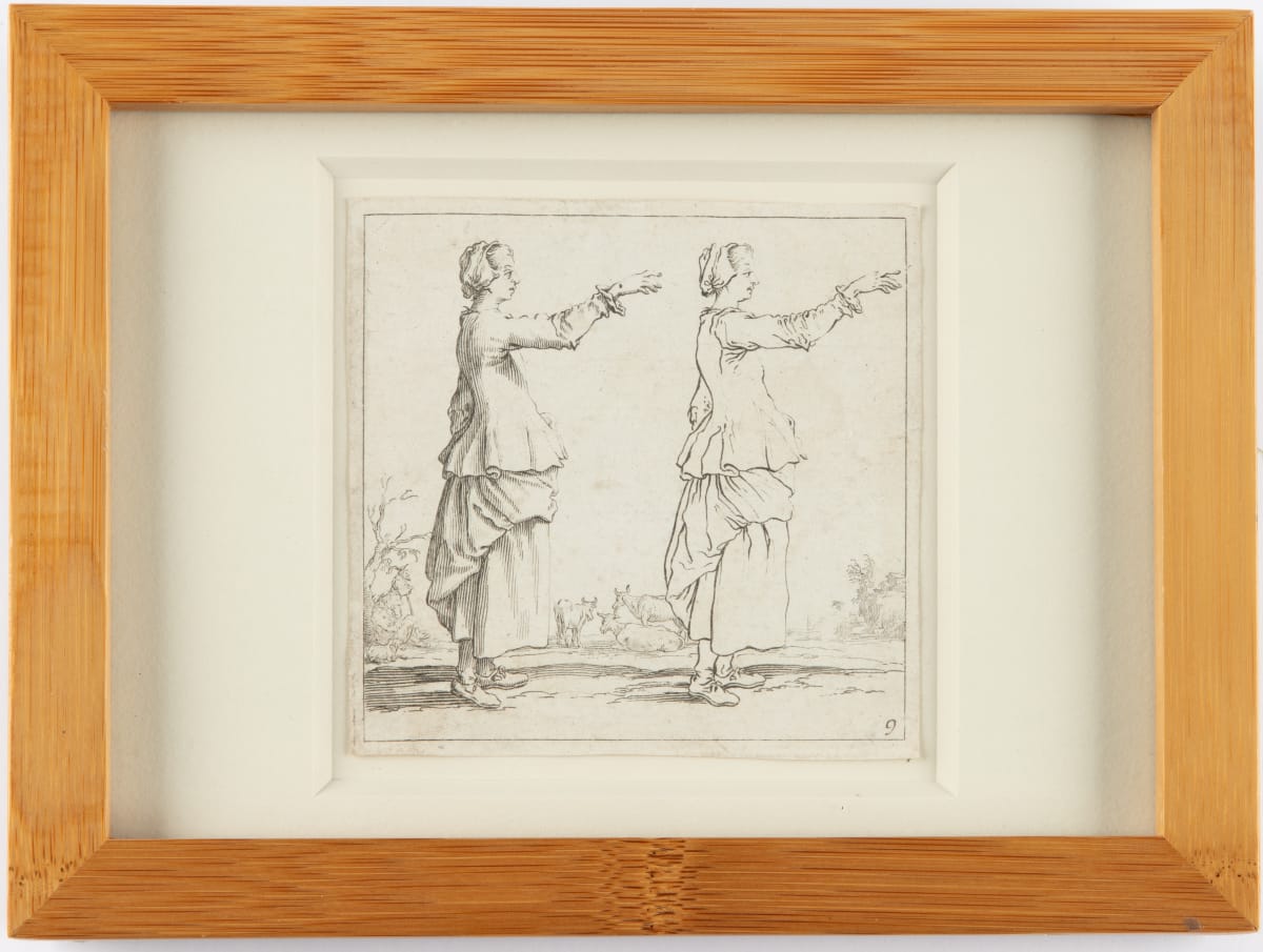 Paysanne (Two peasant women, in profile) by Jacques Callot  Image: Jacques Callot, Paysanne (Two peasant women, in profile), 1621