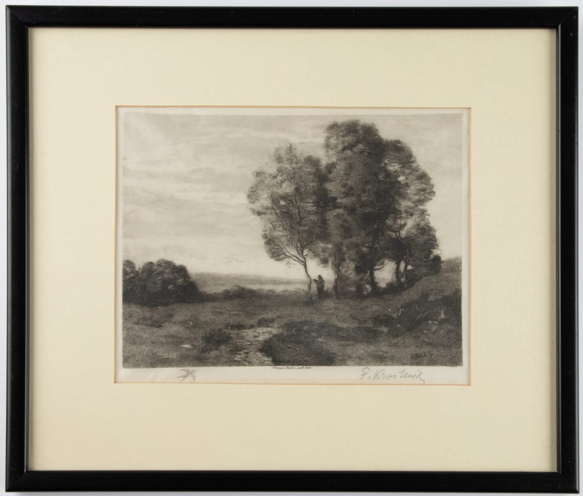 Paysage avec une personne by Fritz Krostewitz  Image: Fritz Krostewitz -After Jean-Baptiste-Camille Corot, Paysage avec une personne, 1905