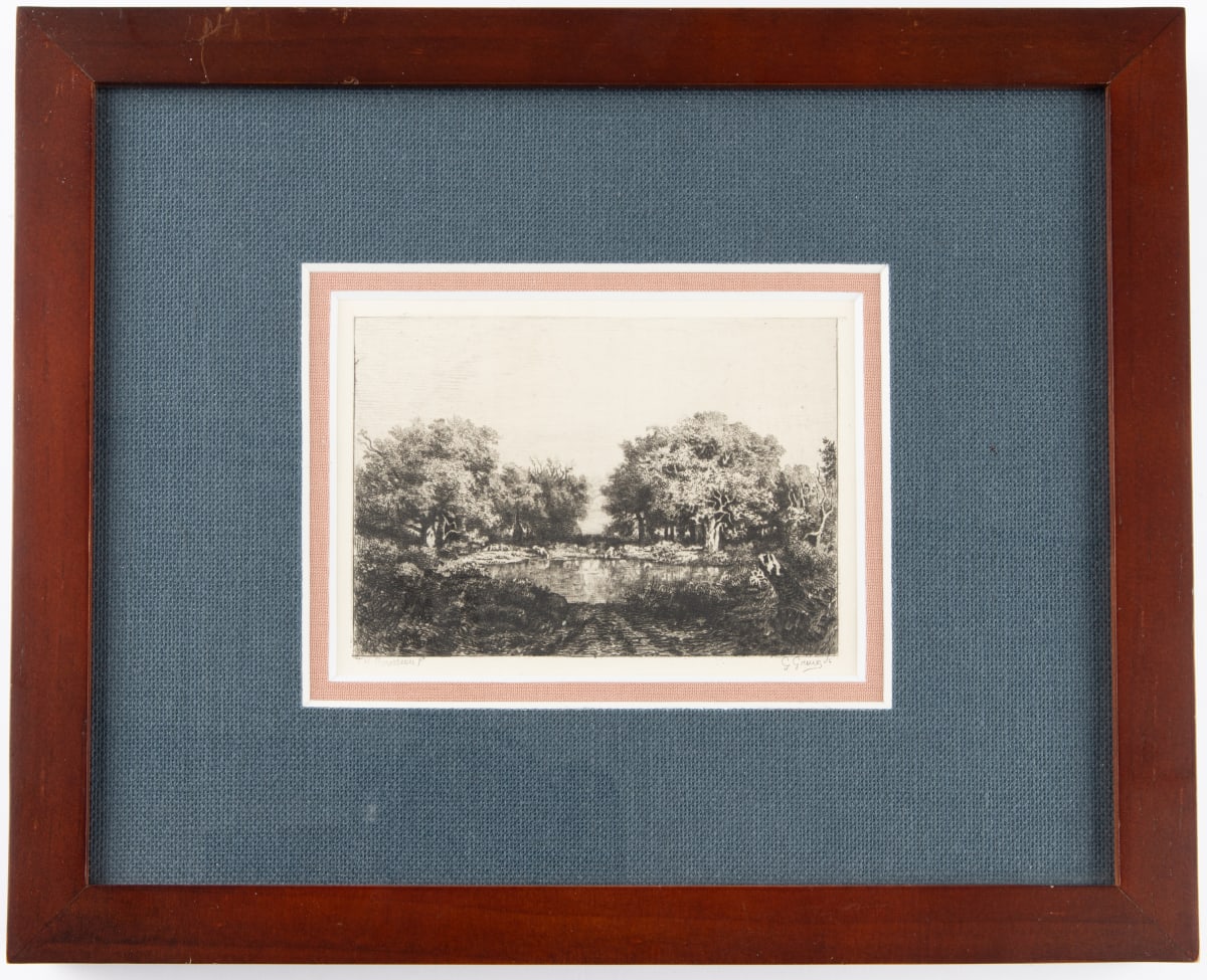 Une Mare (A Pond) by Gustave Greux  Image: Gustave Greux - After Theodore Rousseau, Une Mare (A Pond), c. 19th century,