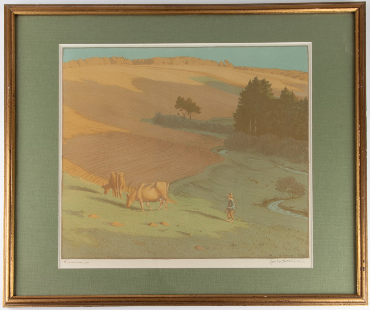 Abendsonne (Evening Sunset) by Hans Richard von Volkmann  Image: Hans Richard von Volkmann, Abendsonne (Evening Sunset), c. 19th century