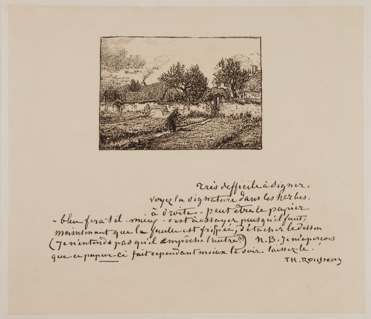 Paysage (Landscape) by Theodore Rousseau  Image: Theodore Rousseau, Paysage (Landscape), 19th Century