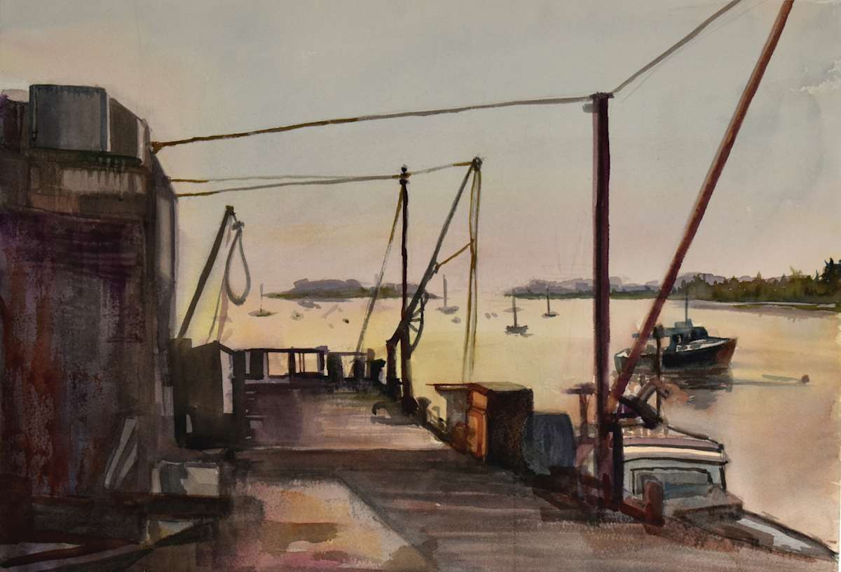 Summer Hug by Deena S. Ball  Image: Featured in Plein Air Magazines Article - Plein Air Today - 9 Riveting Renditions of Boats , editor Kelly Kane 
