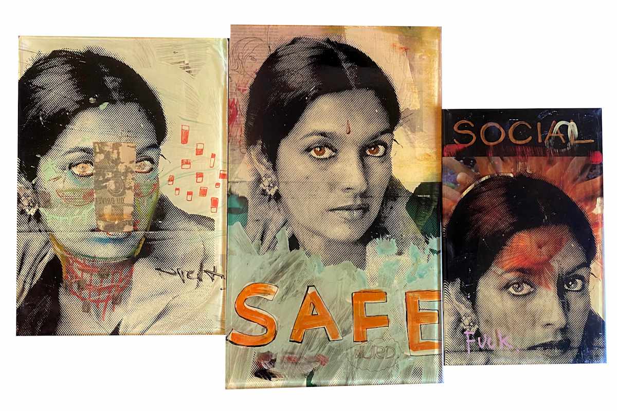 Jhumpa Lahiri Triptych by Dylan Tellesen, Image 1.