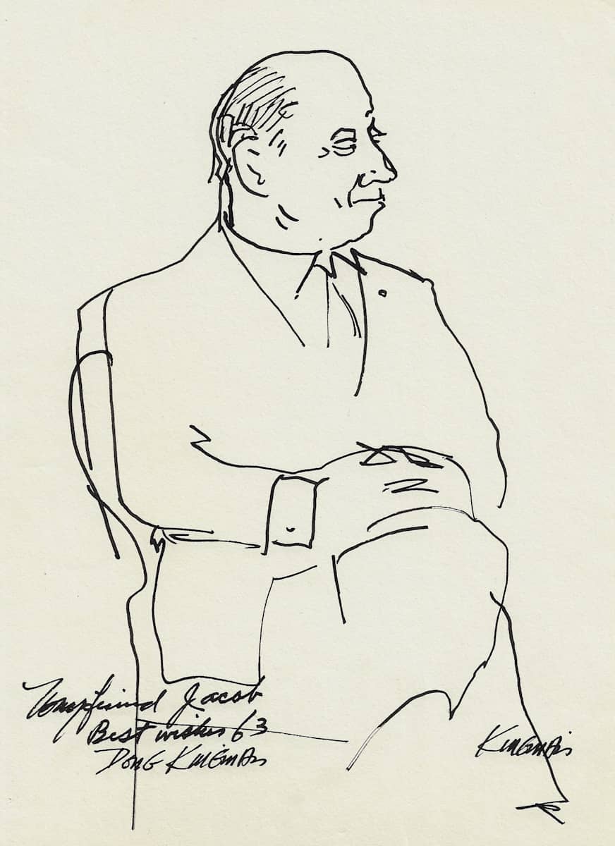 Untitled ( Seated Man with Folded Hands ) by Dong Kingman, Image 3.