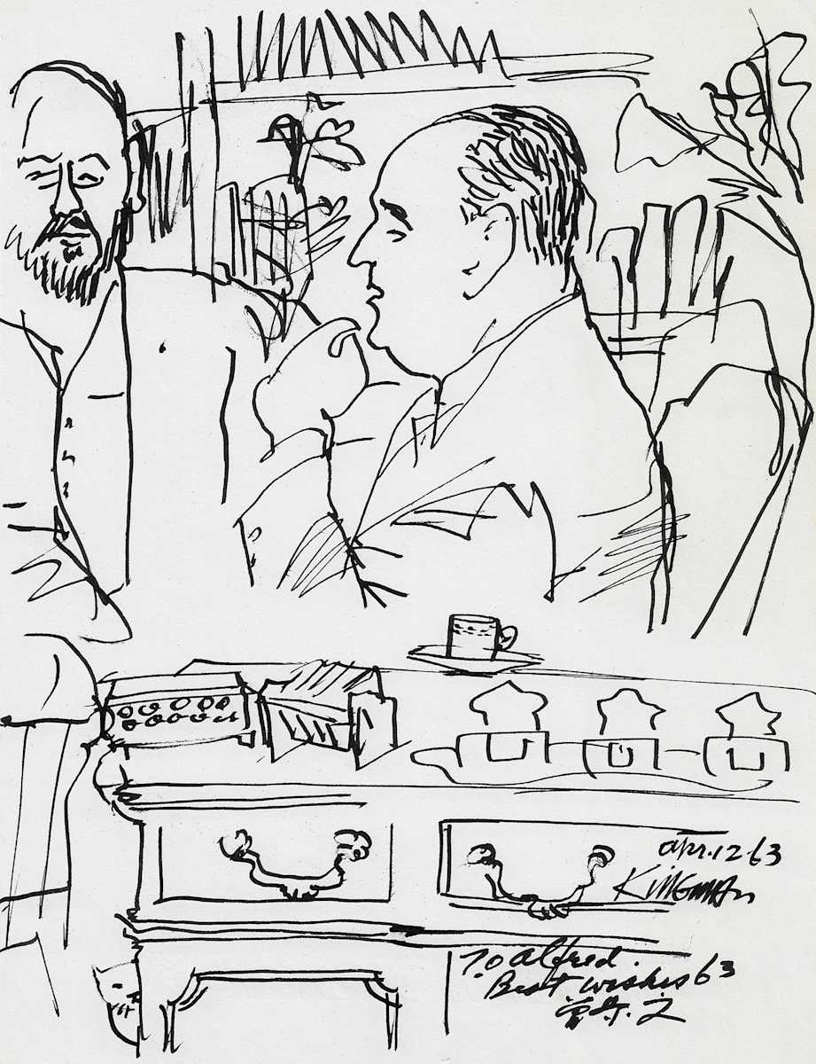 Untitled ( Two Men in a Cafe ) by Dong Kingman, Image 2.