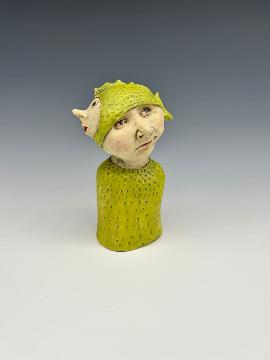 chartreuse Fish man by Jeanine Pennell 