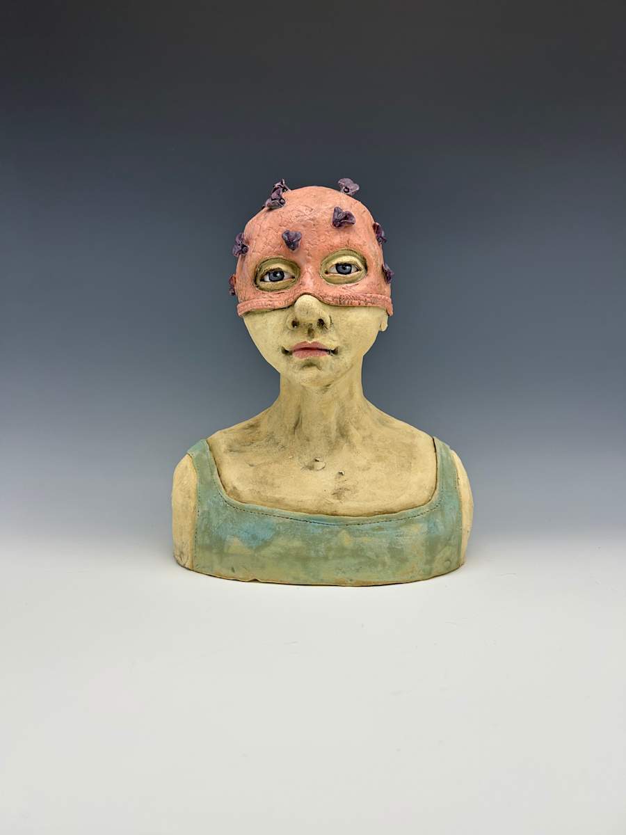 Pink with purple flowered swimmer by Jeanine Pennell 