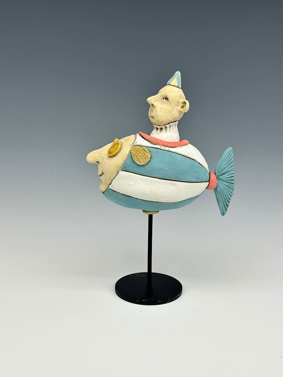 Blue and white birthday fish by Jeanine Pennell 