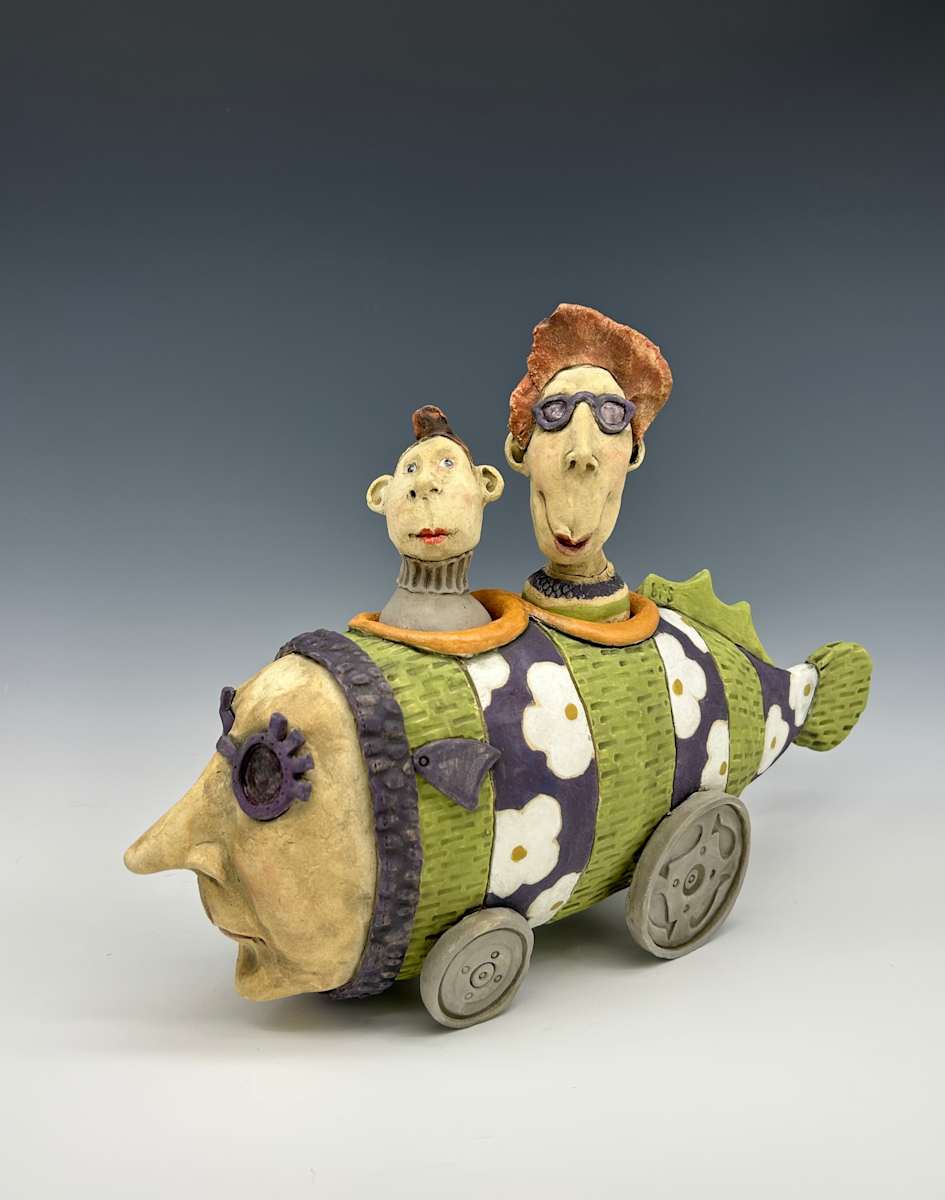 Purple and green fishcar by Jeanine Pennell 