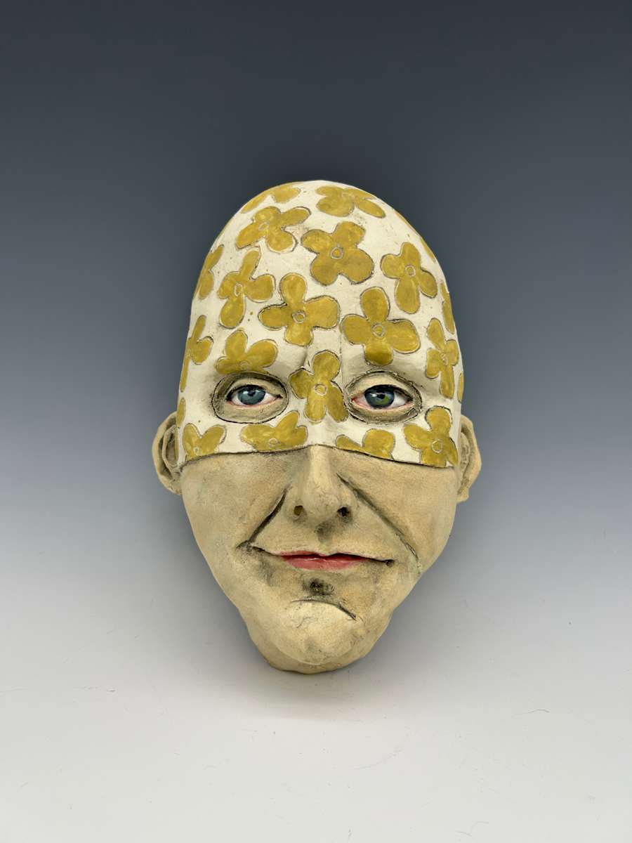 Yellow flower Mask by Jeanine Pennell, Image 3.