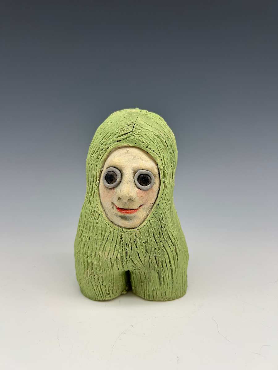 Green 2-legged monster by Jeanine Pennell 