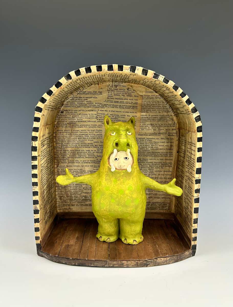 Chartreuse monster on stage by Jeanine Pennell, Image 2.