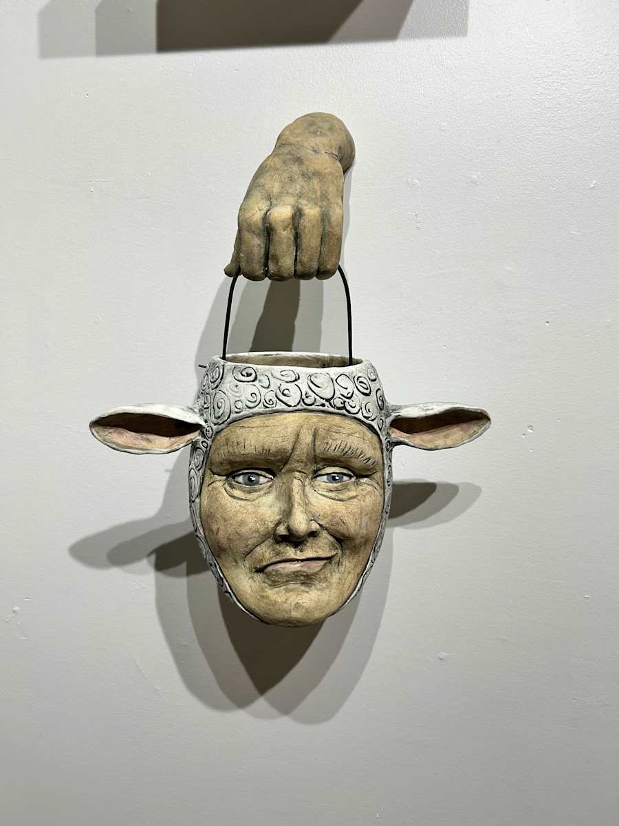 Uses for a head once the memories are gone (series of 3) Sheep head by Jeanine Pennell 