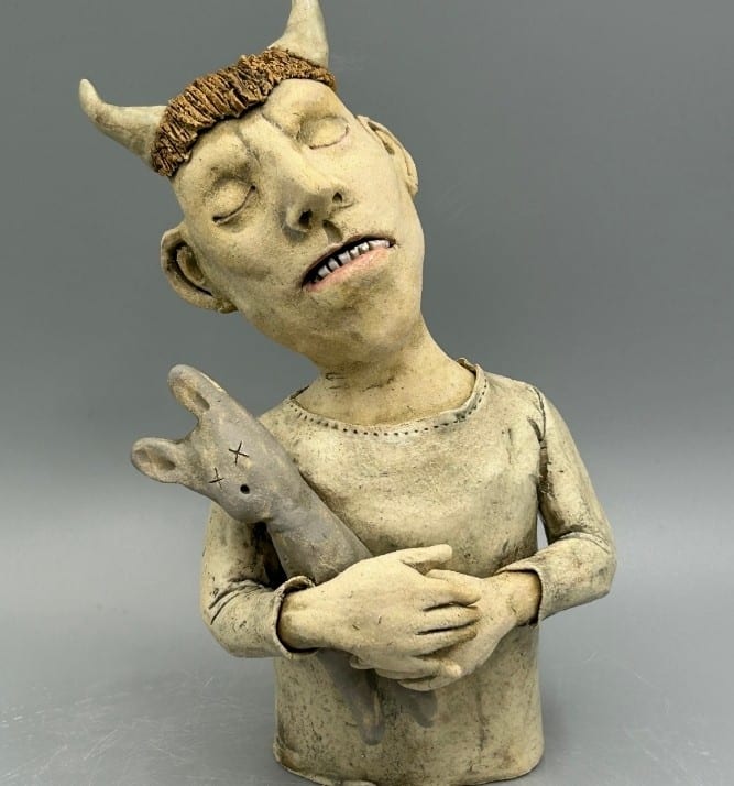 Monster and his bunny by Jeanine Pennell 
