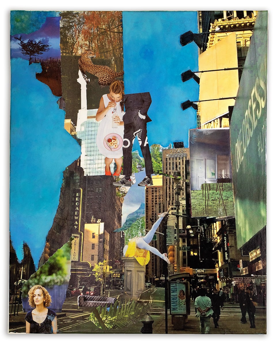There is something in New York by Roswitha Mueller Rohschnitt-Collagen  Image: collage on canvas