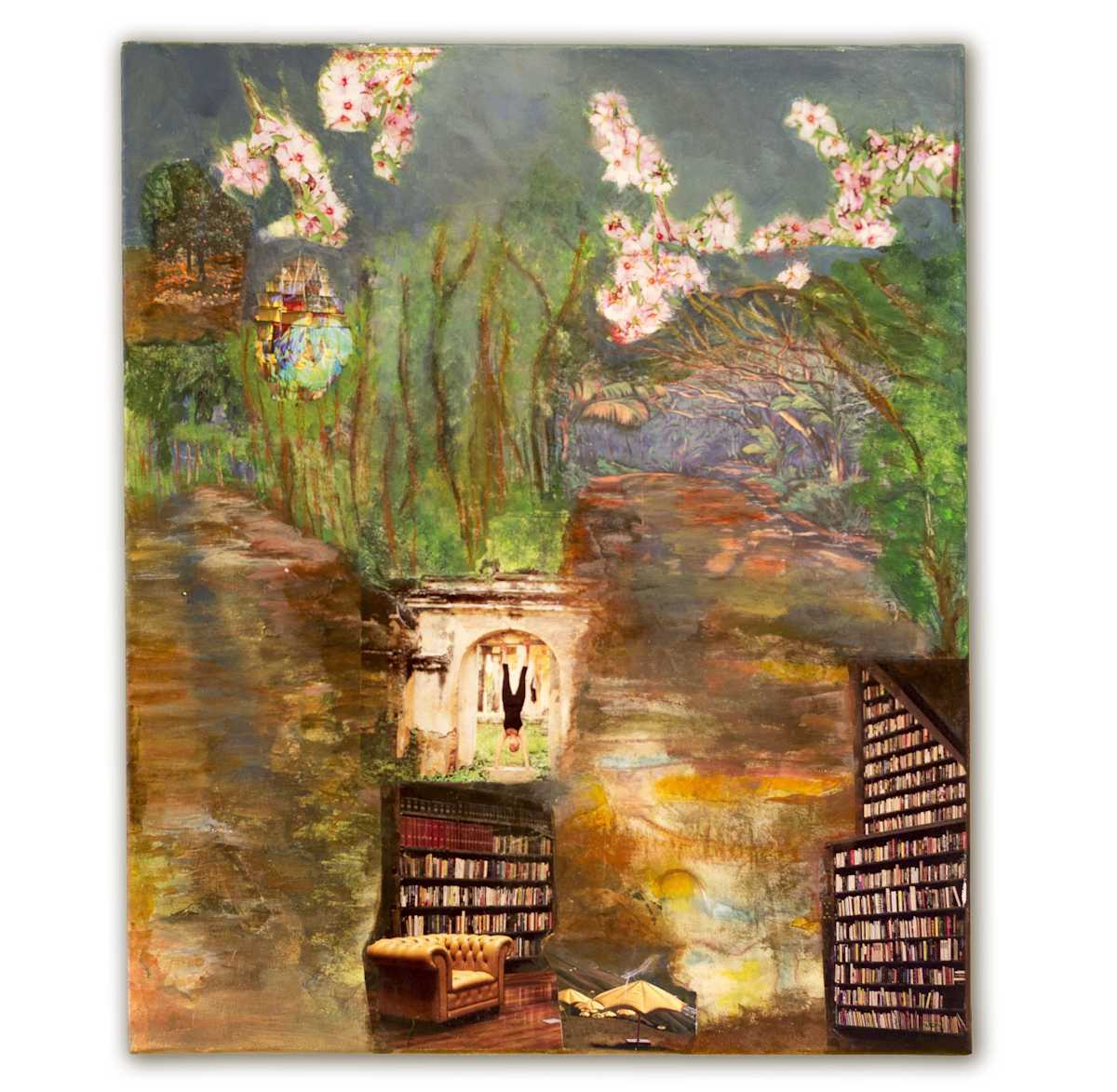 Treeroads by Roswitha Mueller Rohschnitt-Collagen  Image: Collage with acrylic paint  on canvas