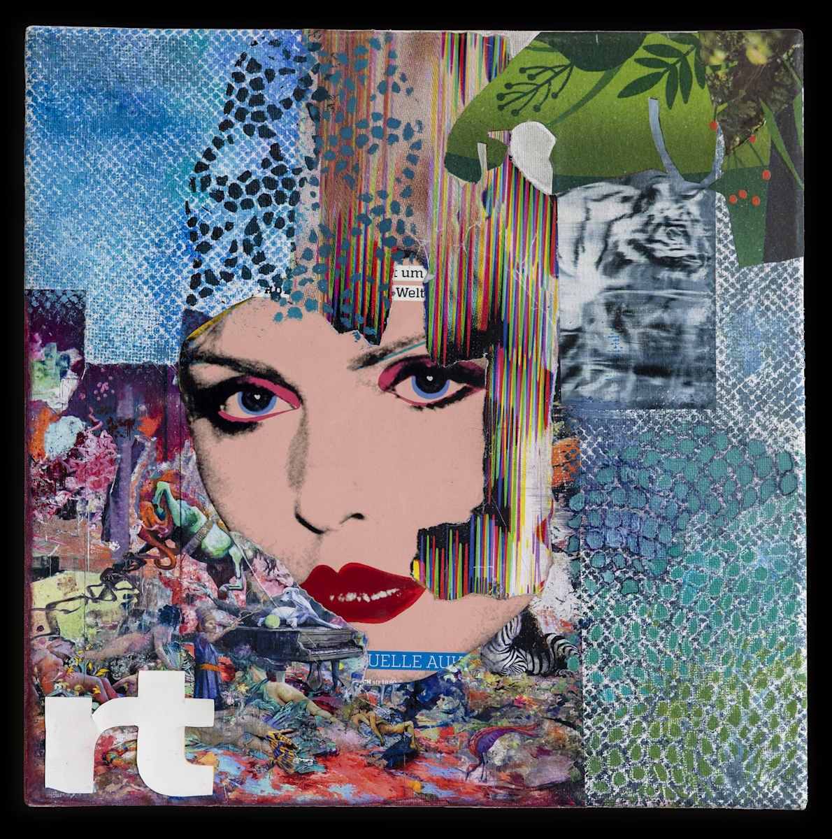Reading pictures by Roswitha Mueller Rohschnitt-Collagen  Image: Collage on Canvas