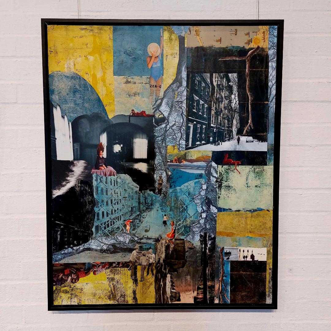 There`s a time by Roswitha Mueller Rohschnitt-Collagen  Image: collage on wood panel, framed